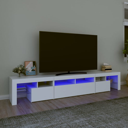 Meuble TV avec éclairage LED blanc 230x36,5x40 cm