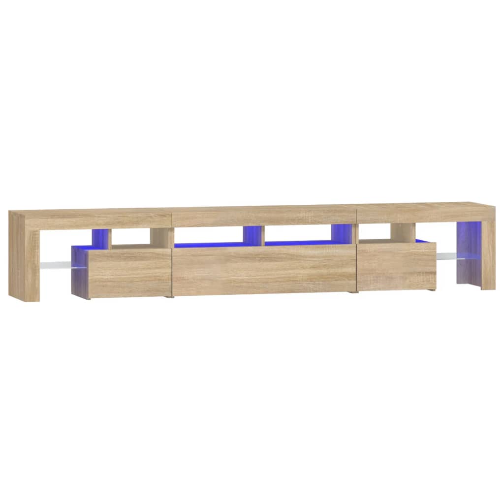 Meuble TV avec éclairage LED en chêne Sonoma 230x36,5x40 cm