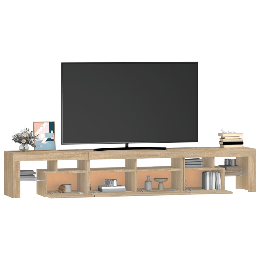 Meuble TV avec éclairage LED en chêne Sonoma 230x36,5x40 cm