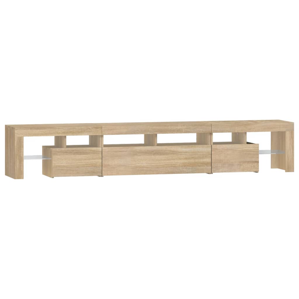 Meuble TV avec éclairage LED en chêne Sonoma 230x36,5x40 cm