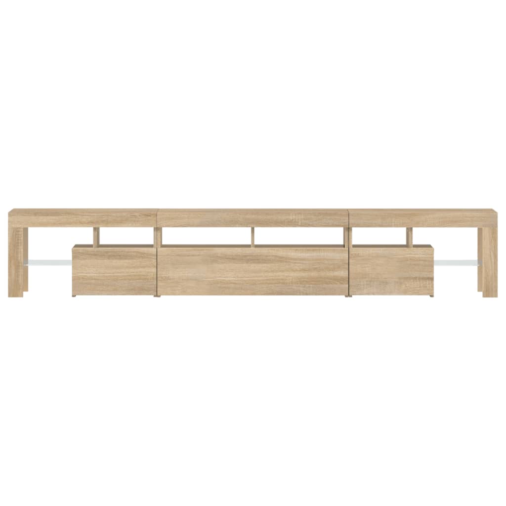 Meuble TV avec éclairage LED en chêne Sonoma 230x36,5x40 cm