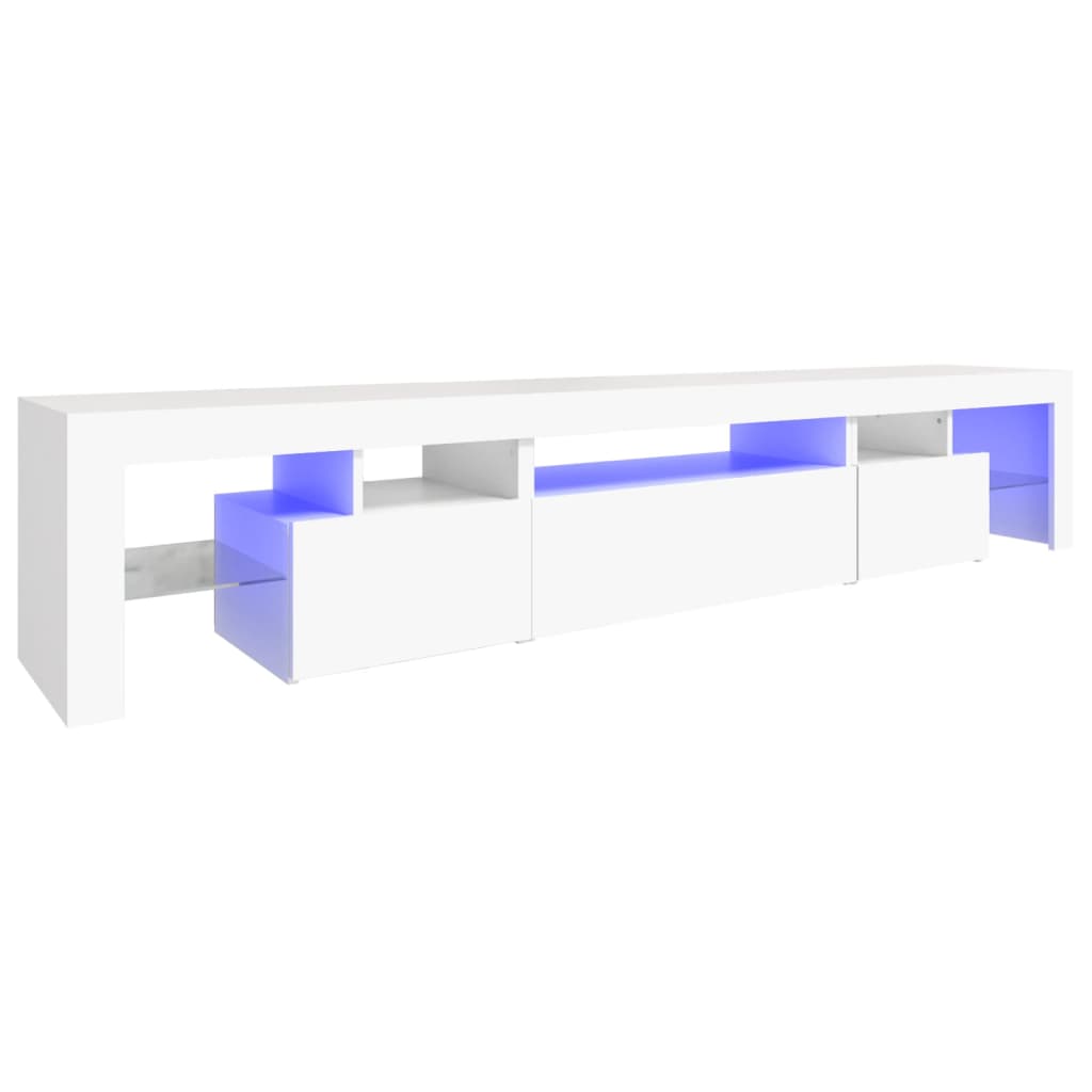 Meuble TV avec éclairage LED blanc 215x36,5x40 cm