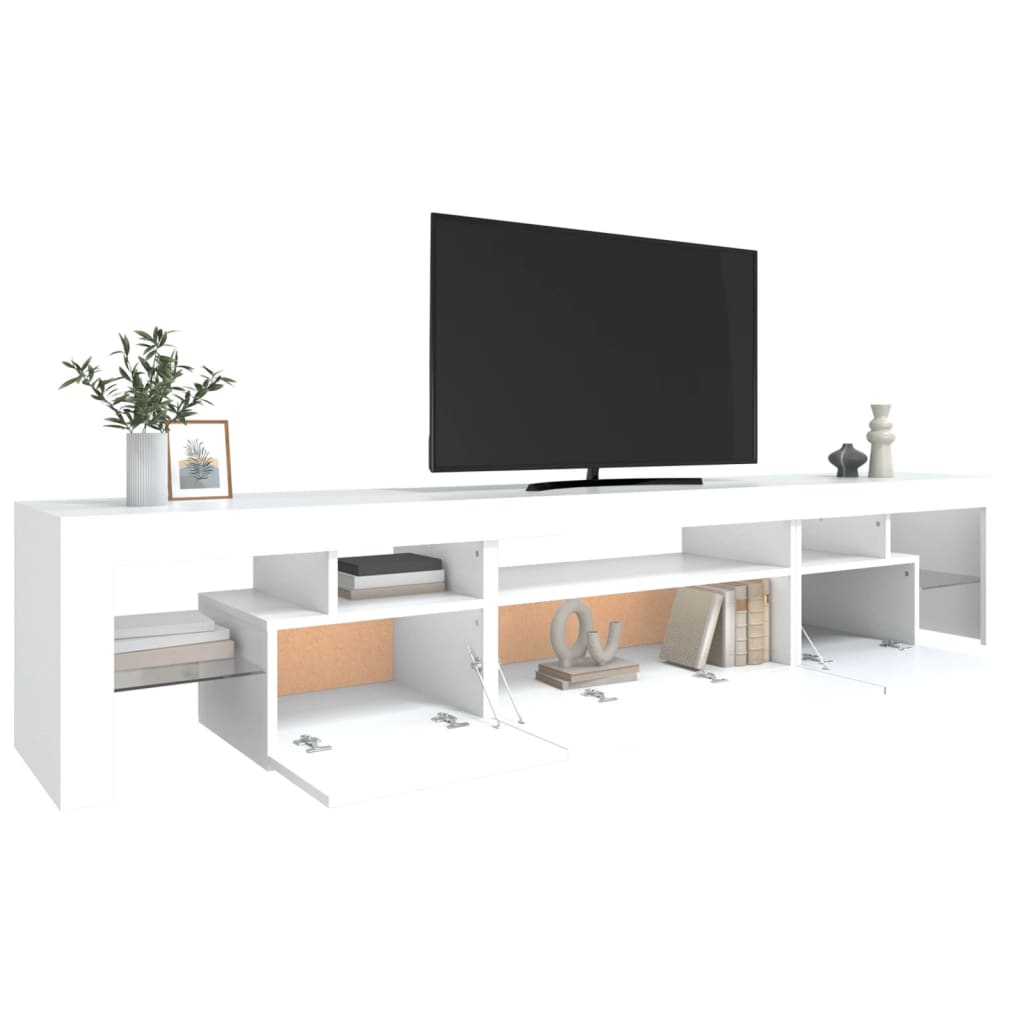 Meuble TV avec éclairage LED blanc 215x36,5x40 cm