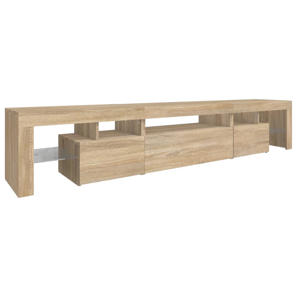 Meuble TV avec éclairage LED en chêne Sonoma 215x36,5x40 cm