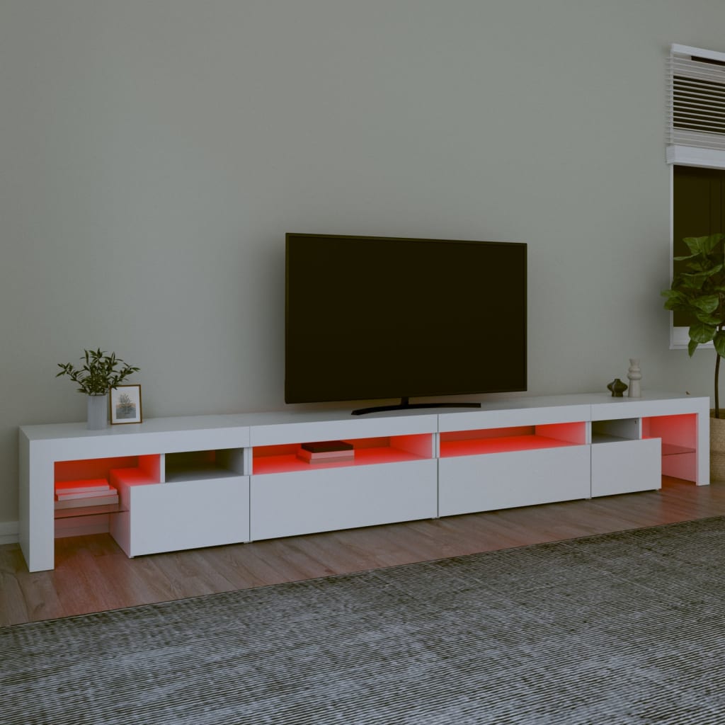 Meuble TV avec éclairage LED blanc 290x36,5x40 cm