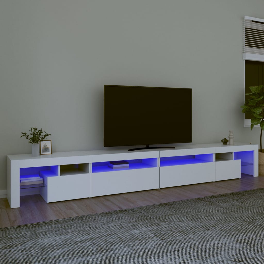 Meuble TV avec éclairage LED blanc 290x36,5x40 cm
