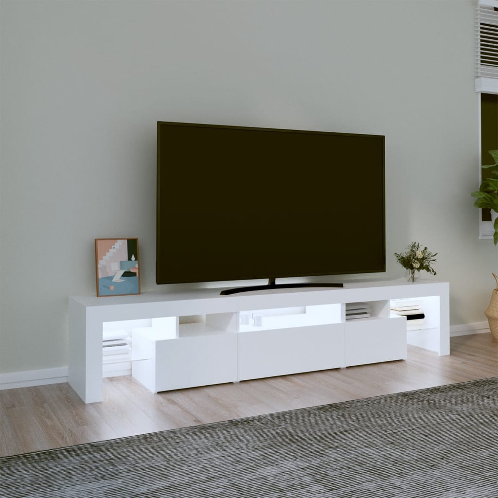 Meuble TV avec éclairage LED blanc 200x36,5x40 cm