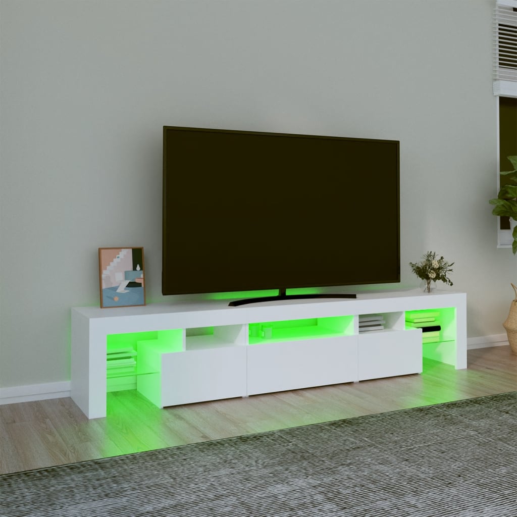 Meuble TV avec éclairage LED blanc 200x36,5x40 cm