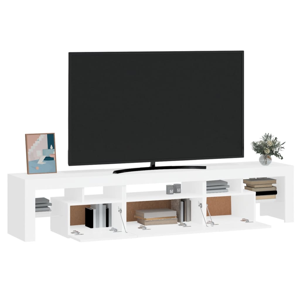 Meuble TV avec éclairage LED blanc 200x36,5x40 cm