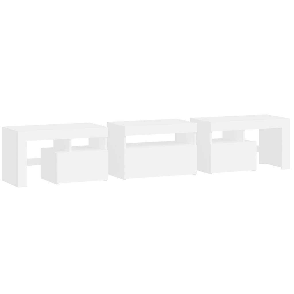 Meuble TV avec éclairage LED blanc 200x36,5x40 cm