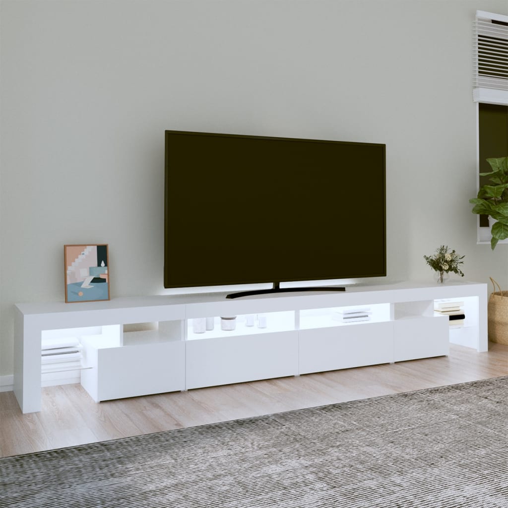 Meuble TV avec éclairage LED blanc 260x36,5x40 cm