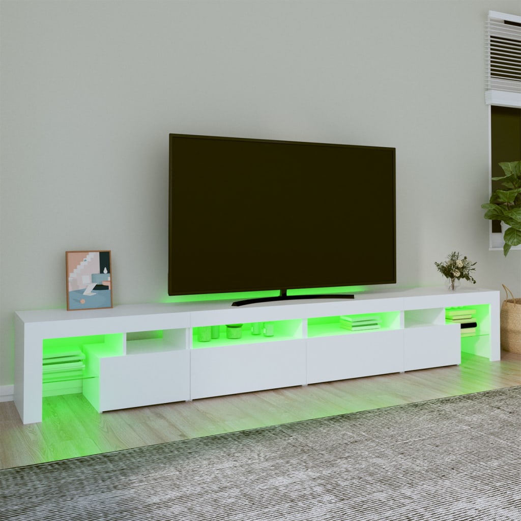 Meuble TV avec éclairage LED blanc 260x36,5x40 cm