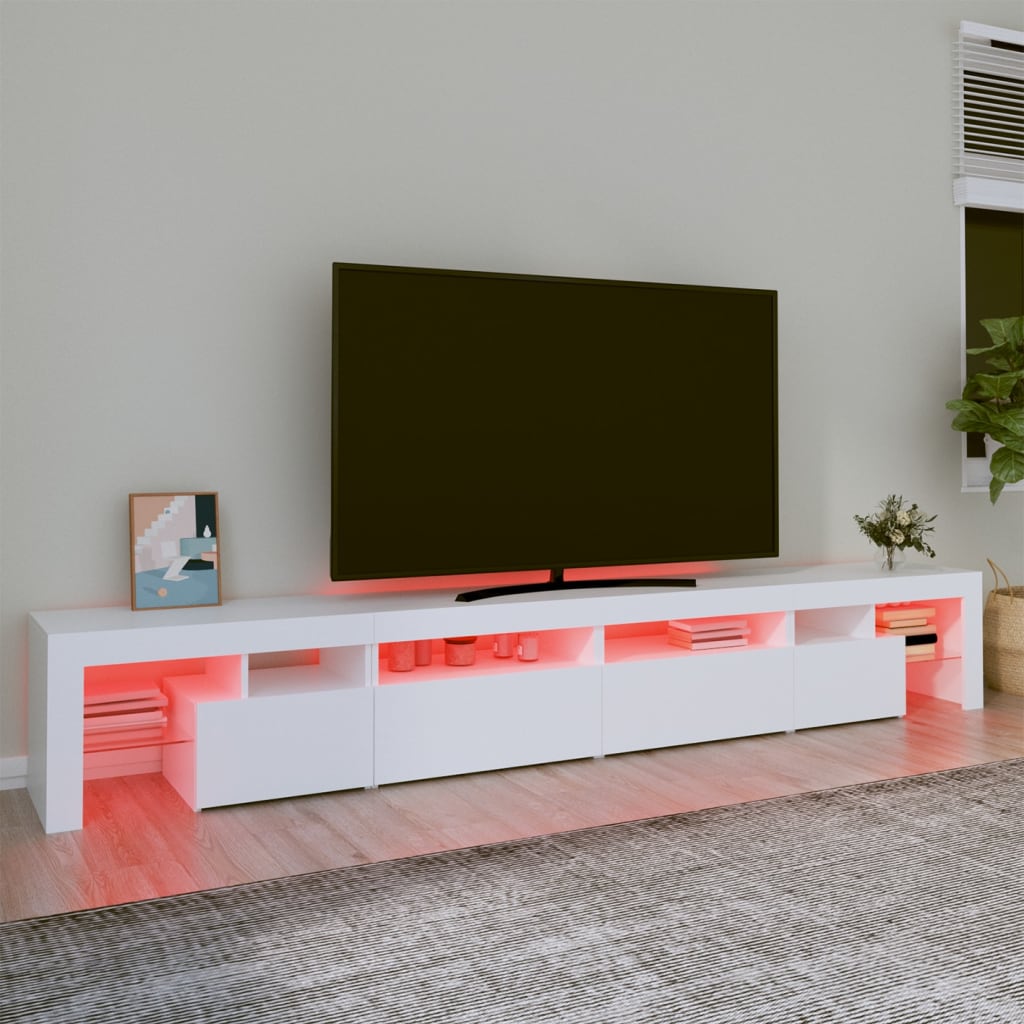 Meuble TV avec éclairage LED blanc 260x36,5x40 cm