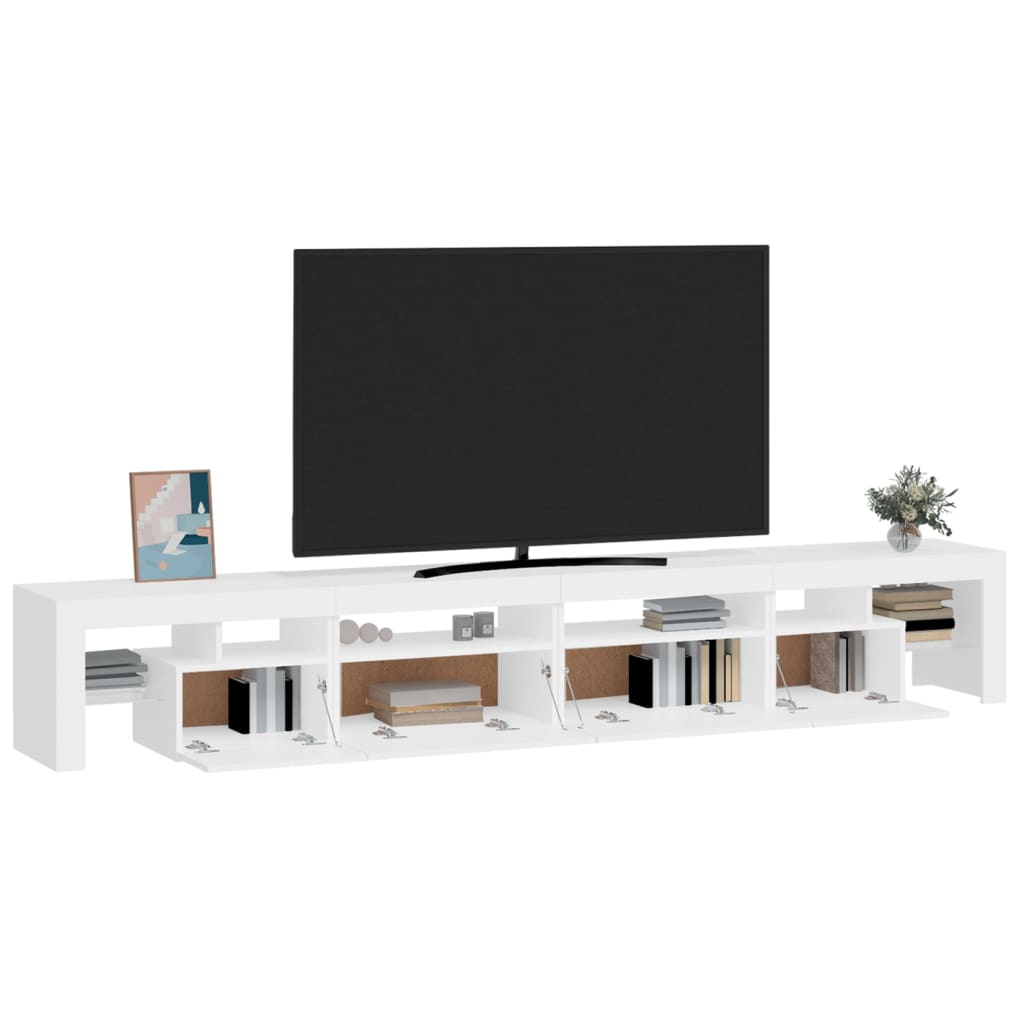 Meuble TV avec éclairage LED blanc 260x36,5x40 cm