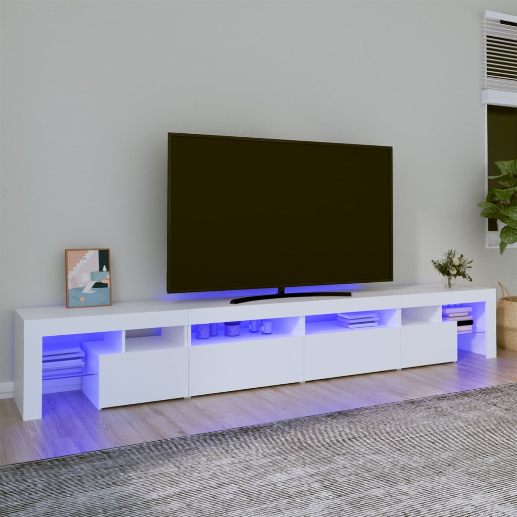 Meuble TV avec éclairage LED blanc 260x36,5x40 cm