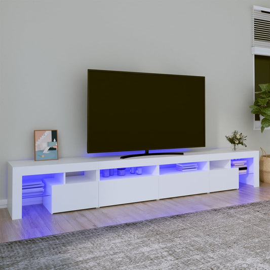 Meuble TV avec éclairage LED blanc 260x36,5x40 cm
