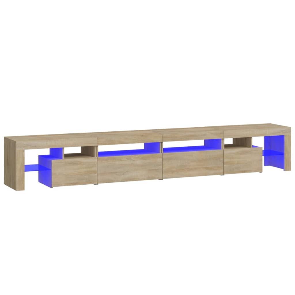 Meuble TV avec éclairage LED en chêne Sonoma 260x36,5x40 cm