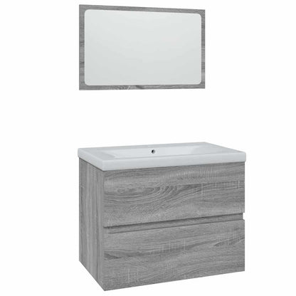 Badmöbel-Set Grau Sonoma Holzwerkstoff