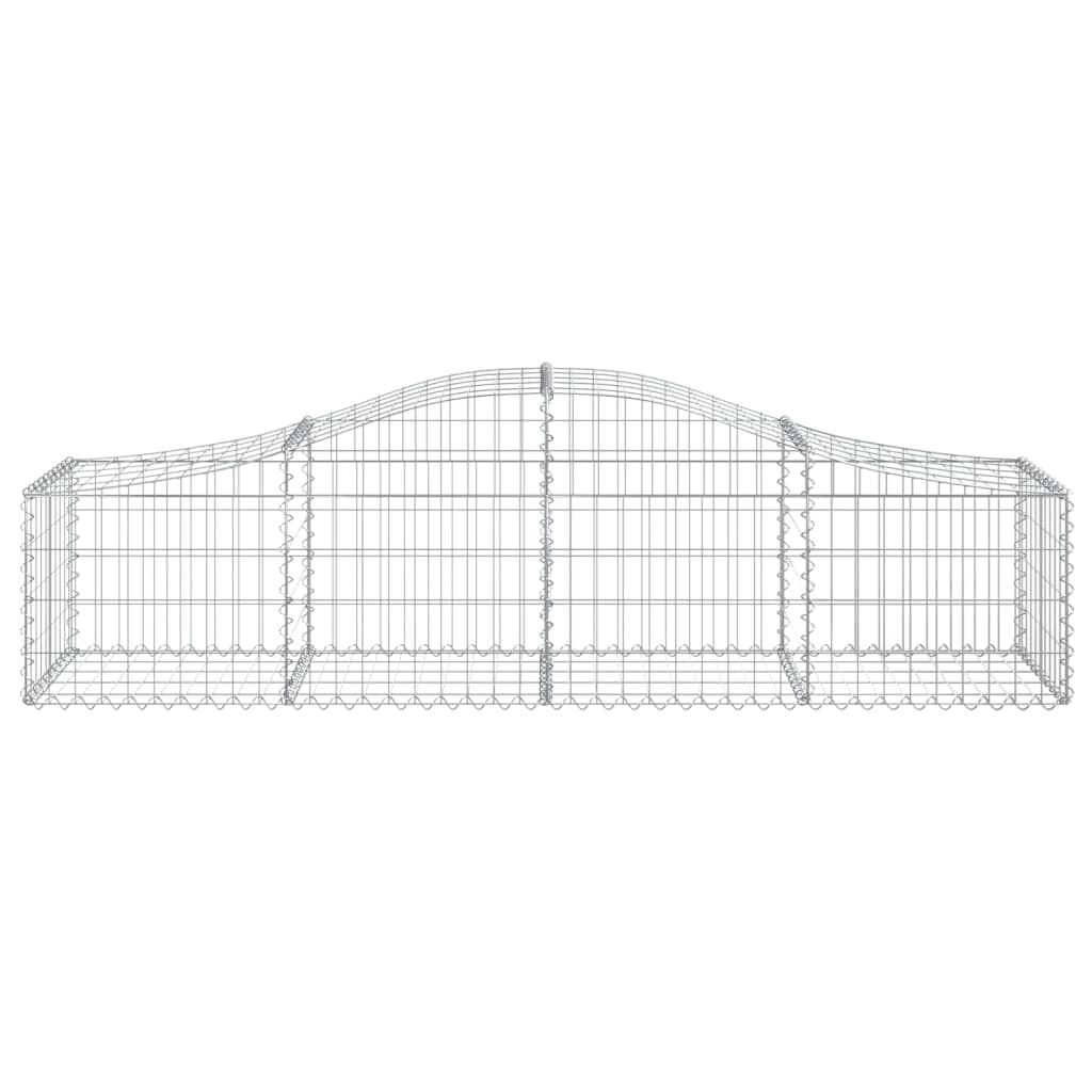 Gabione mit Hochbogen 200x50x40/60 cm Verzinktes Eisen