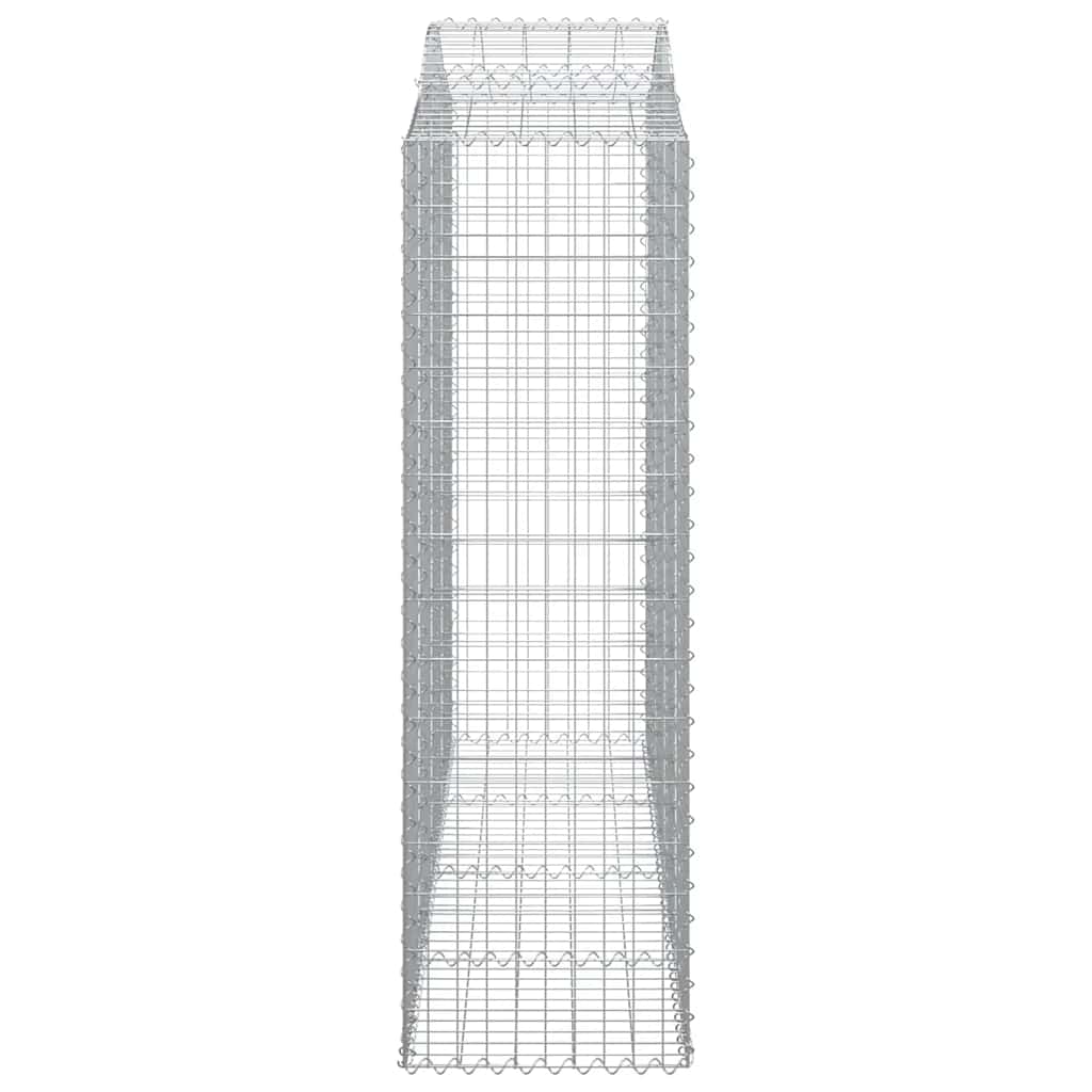 Gabione mit Hochbogen 200x50x160/180 cm Verzinktes Eisen