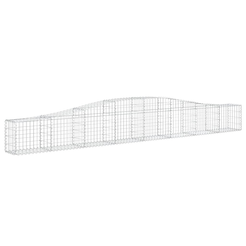 Gabione mit Hochbogen 400x30x40/60 cm Verzinktes Eisen