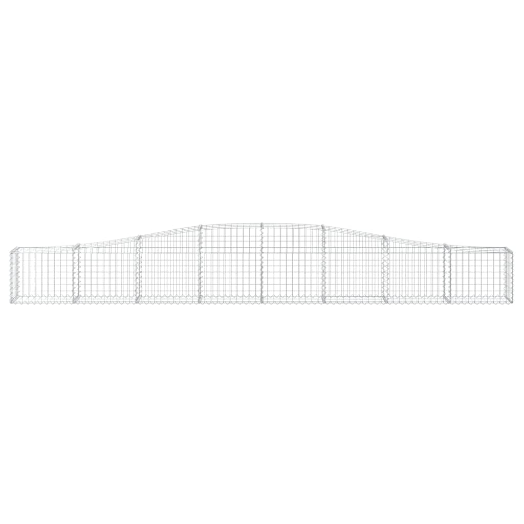 Gabione mit Hochbogen 400x30x40/60 cm Verzinktes Eisen