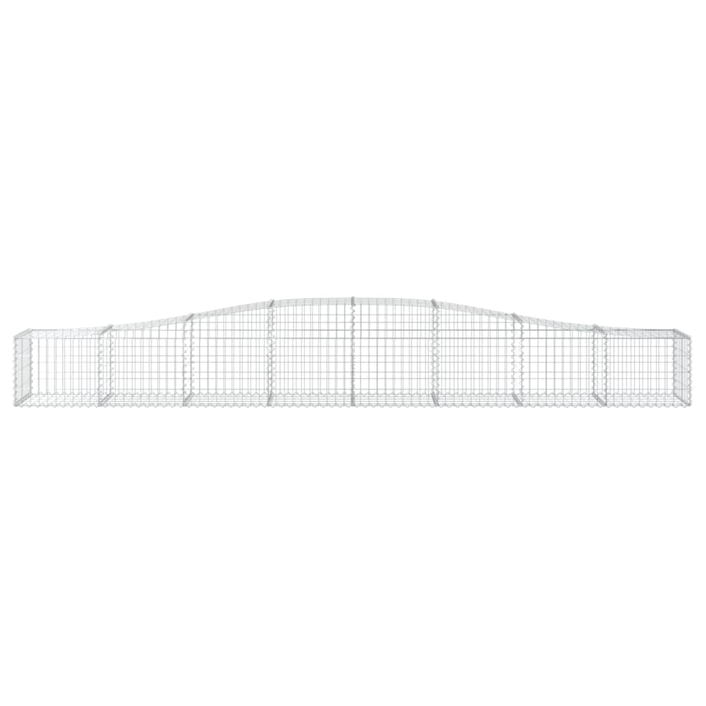 Gabione mit Hochbogen 400x50x40/60 cm Verzinktes Eisen