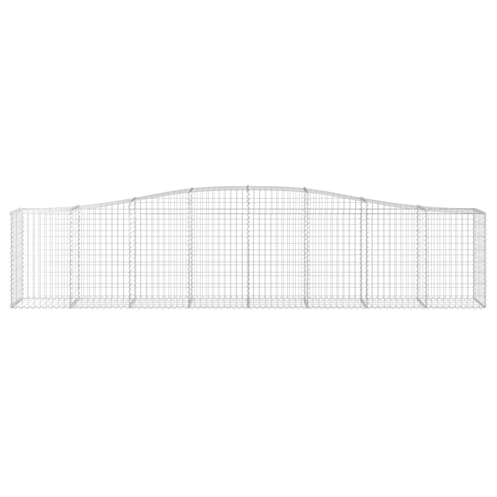 Gabione mit Hochbogen 400x50x80/100 cm Verzinktes Eisen