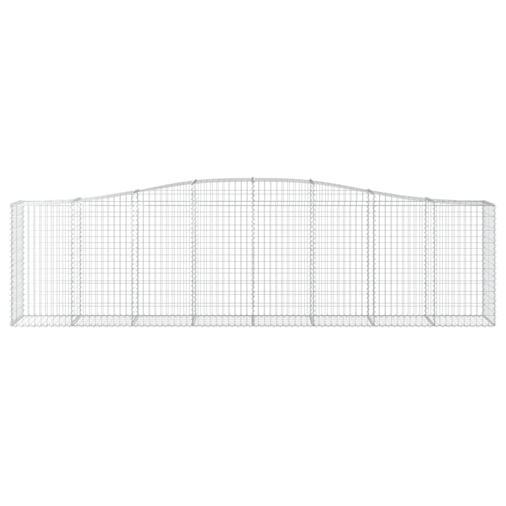 Gabione mit Hochbogen 400x50x100/120 cm Verzinktes Eisen