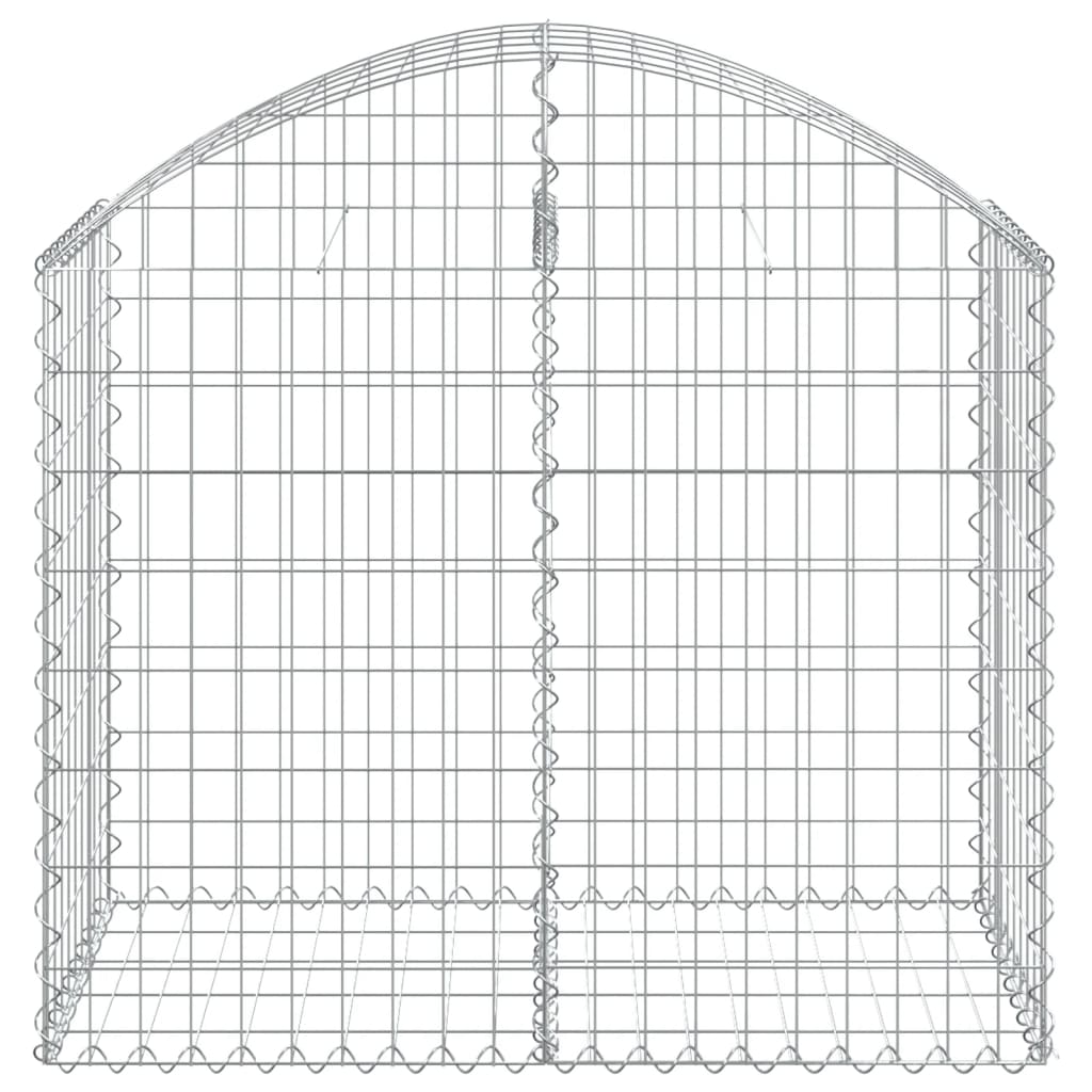 Gabione mit Hochbogen 100x50x80/100 cm Verzinktes Eisen