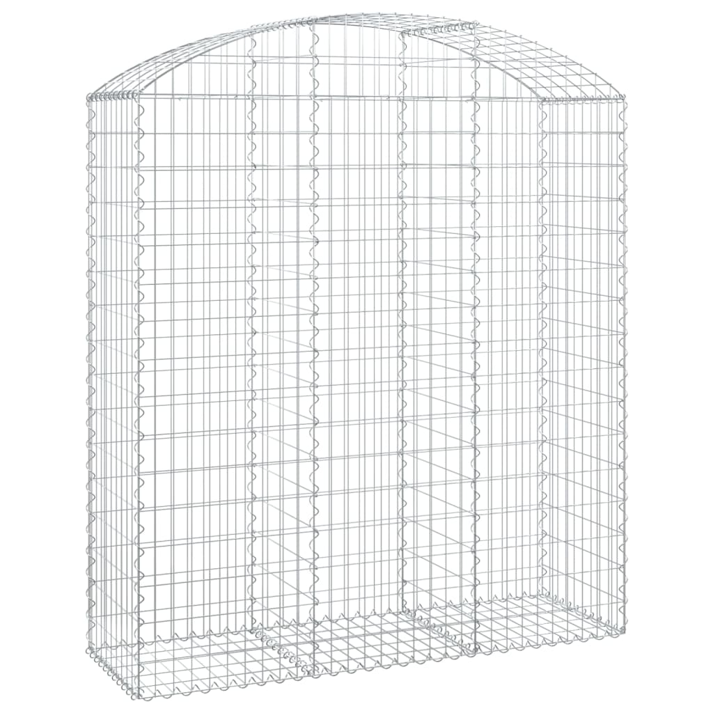 Gabione mit Hochbogen 150x50x160/180 cm Verzinktes Eisen