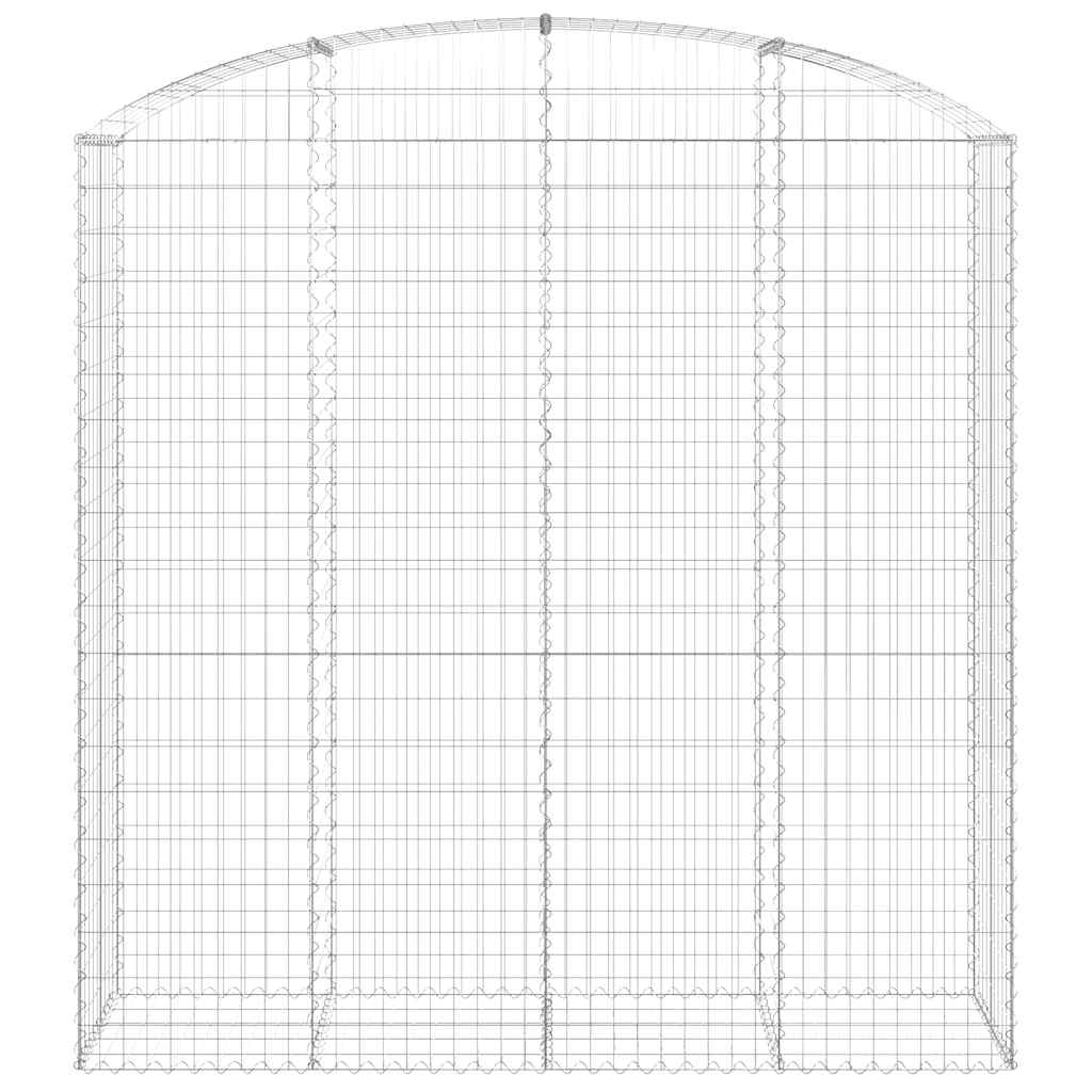 Gabione mit Hochbogen 200x50x200/220 cm Verzinktes Eisen
