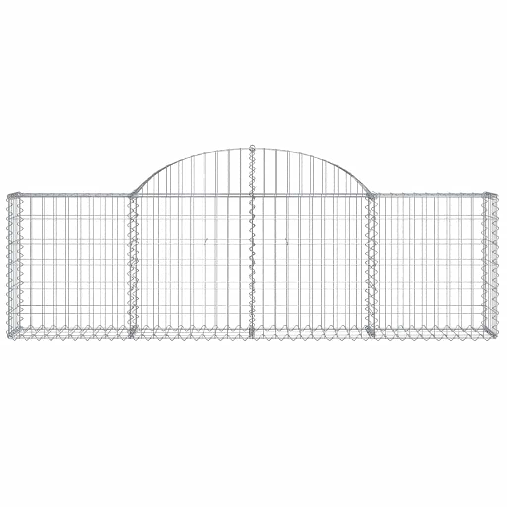 Gabione mit Hochbogen 200x30x60/80 cm Verzinktes Eisen