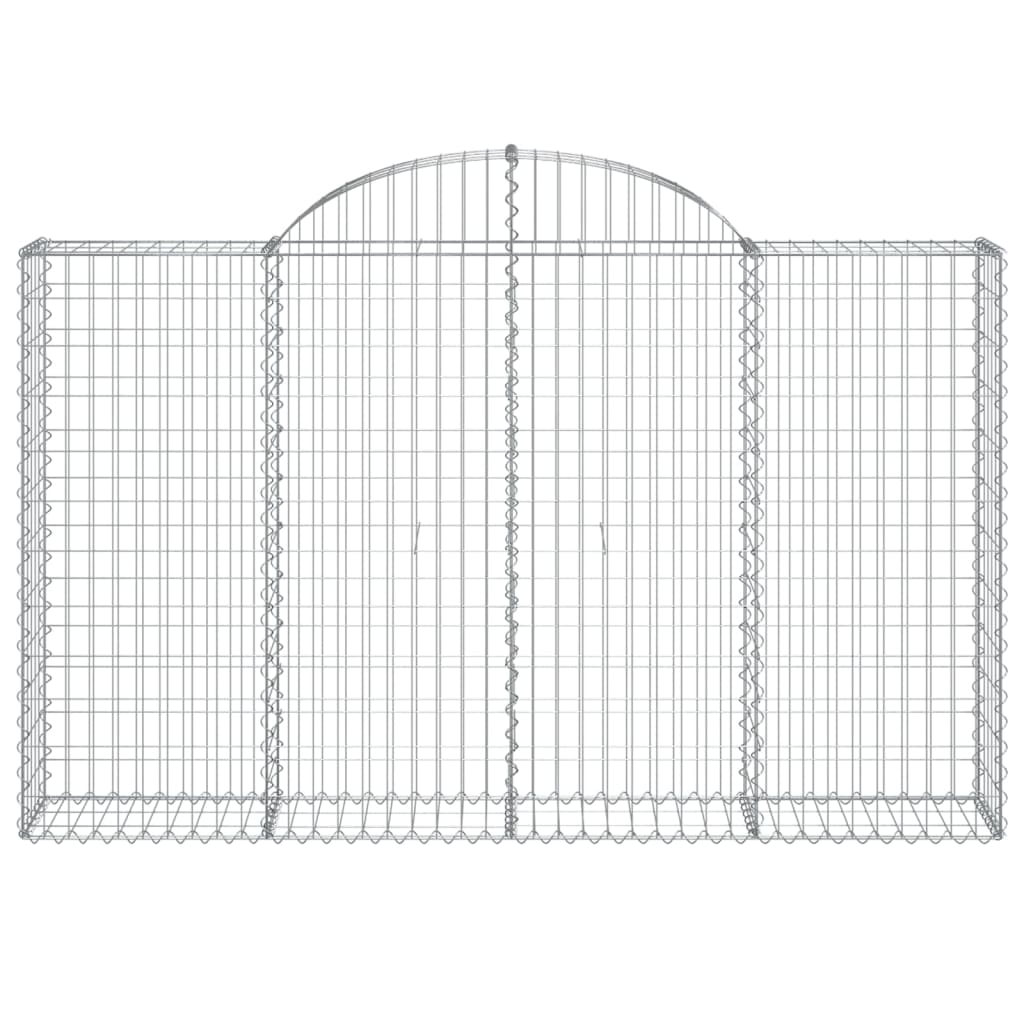 Gabione mit Hochbogen 200x30x120/140 cm Verzinktes Eisen