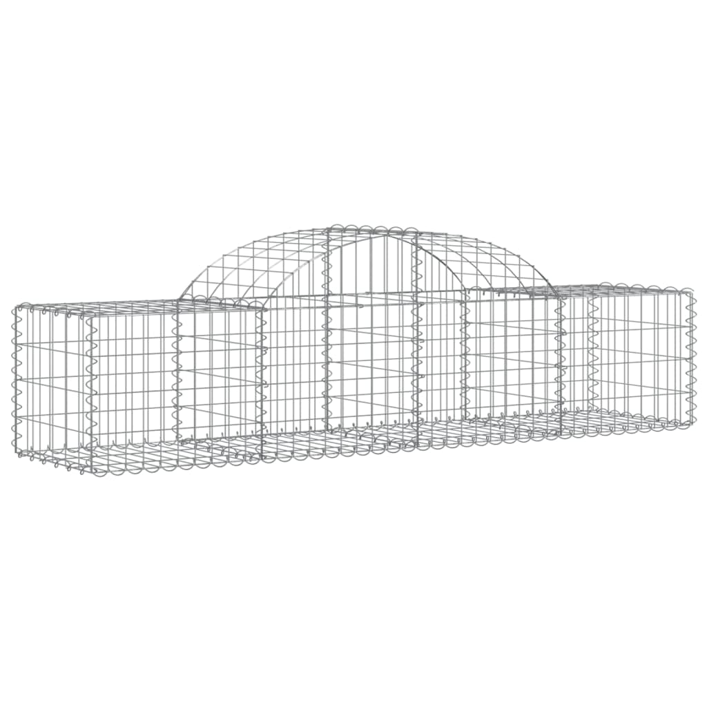 Gabione mit Hochbogen 200x50x40/60 cm Verzinktes Eisen