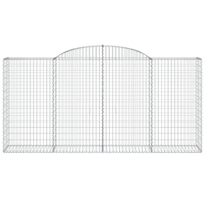 Gabione mit Hochbogen 300x50x140/160 cm Verzinktes Eisen