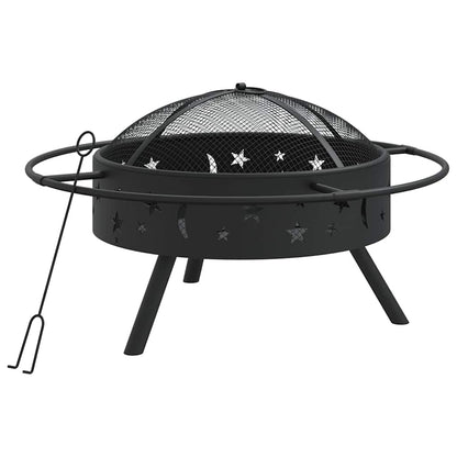 Feuerschale mit Schürhaken 70 cm XXL Stahl