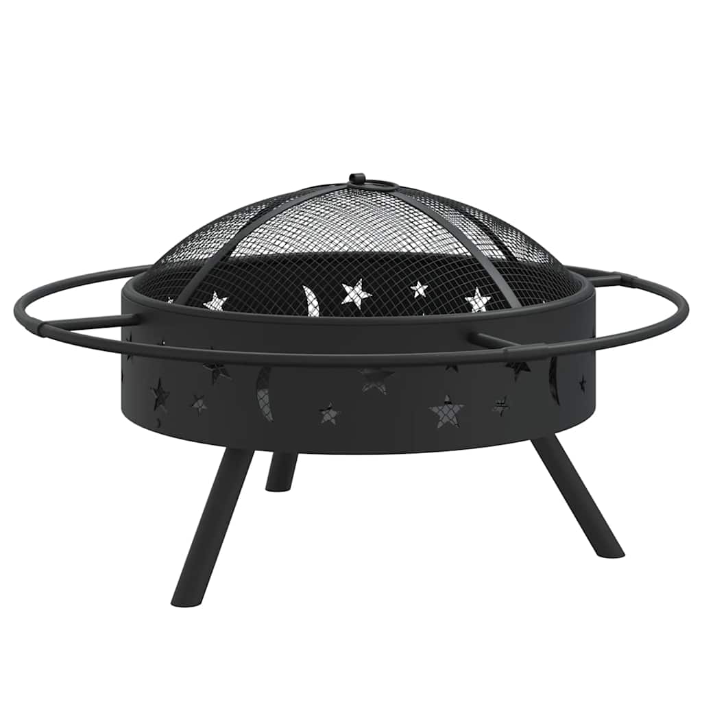 Feuerschale mit Schürhaken 70 cm XXL Stahl