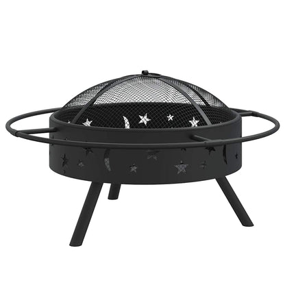 Feuerschale mit Schürhaken 70 cm XXL Stahl