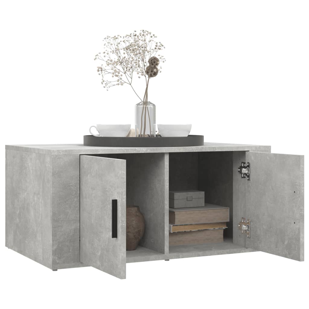 Table basse gris béton 80x50x36 cm en bois