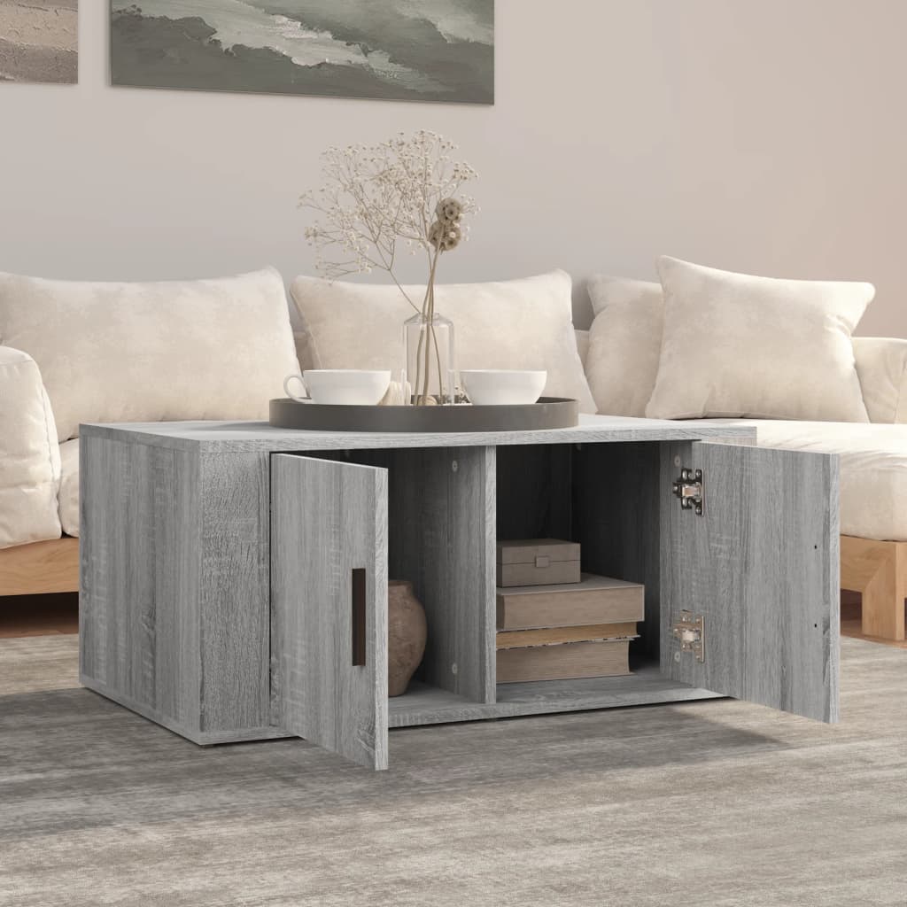 Table basse Sonoma grise 80x50x36 cm en bois