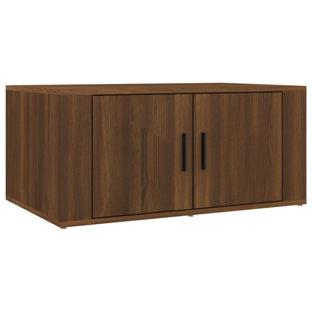 Table basse aspect chêne marron 80x50x36 cm en bois