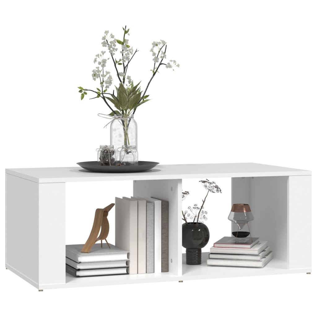 Table basse blanche 100x50x36 cm en bois