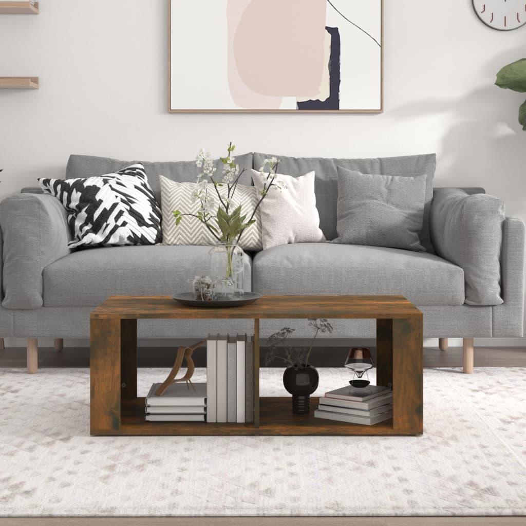 Coffee table smoked oak 100x50x36 cm wood material