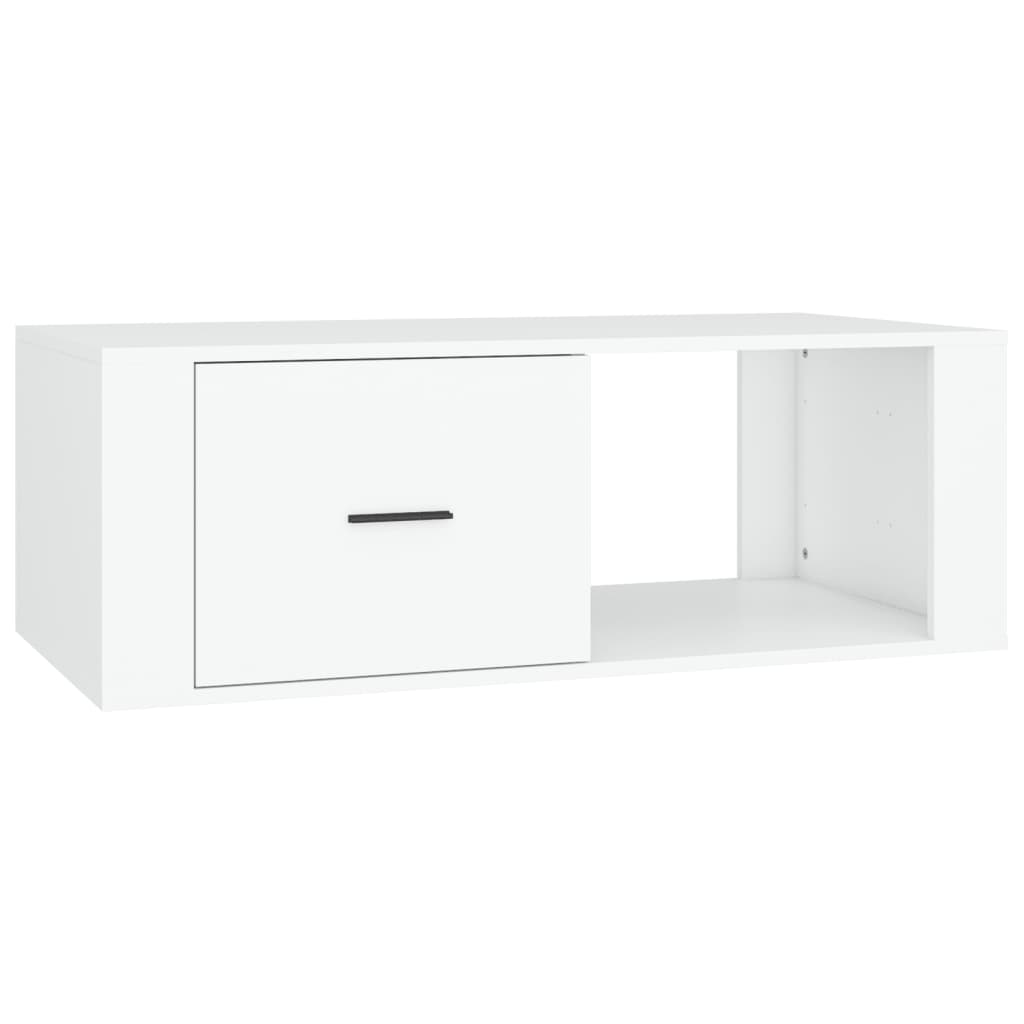 Table basse blanche 100x50,5x35 cm en bois