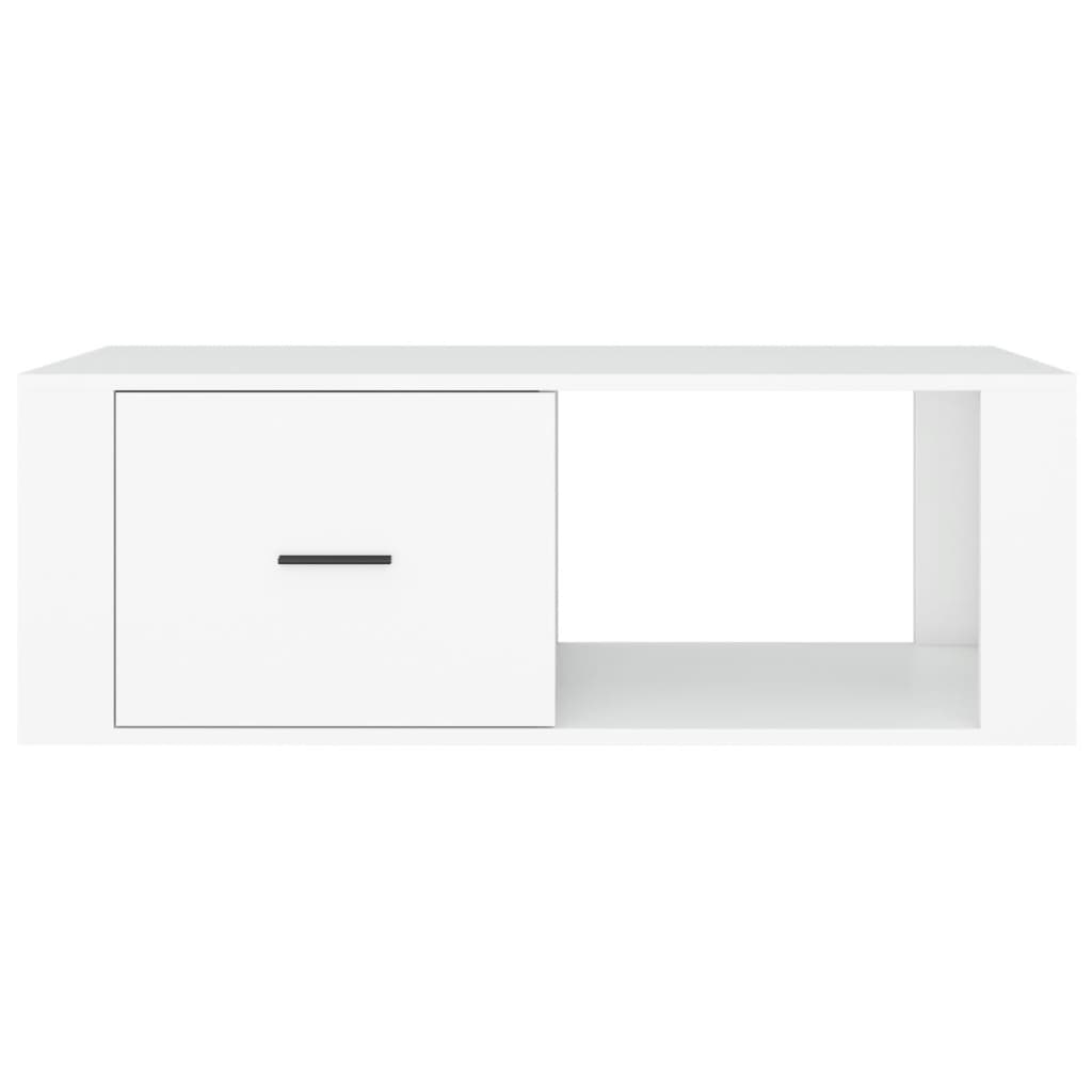 Table basse blanche 100x50,5x35 cm en bois