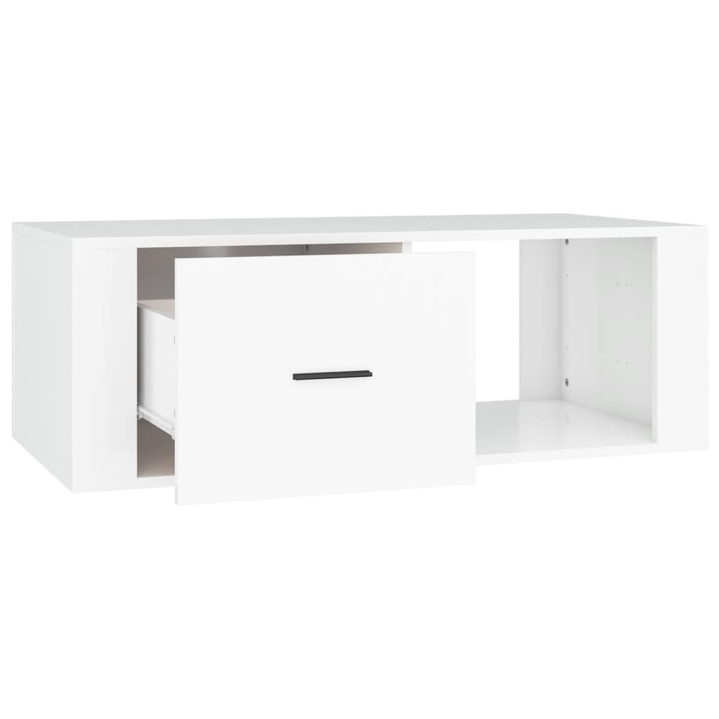 Table basse blanche 100x50,5x35 cm en bois