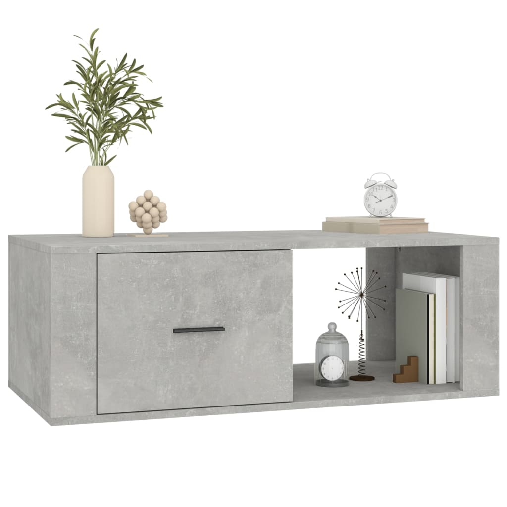 Table basse gris béton 100x50,5x35 cm en bois