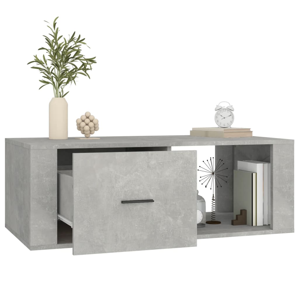 Table basse gris béton 100x50,5x35 cm en bois