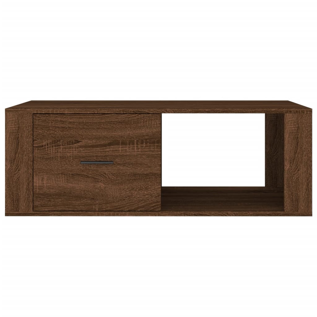 Table basse aspect chêne marron 100x50,5x35 cm matériau bois